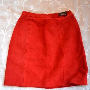 Suede red skirt